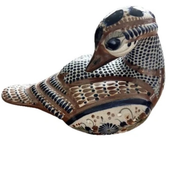 TONALA DUCK POTTERY SIGNED SANTANA  BIRD FOLK ART ARTSY DECOR MEXICAN ART - Picture 8 of 8